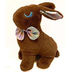 KELLYTOY Chocolate Brown Stuffed Plush / Easter Bunny Rabbit - Gift Basket Toy